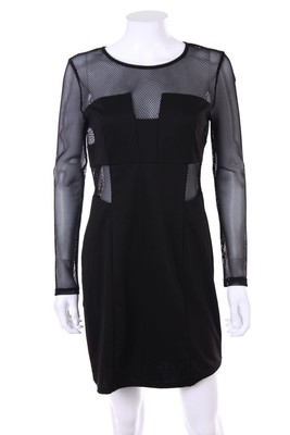 GLAMOROUS Kleid Partykleid Mesh Einsatz L schwarz