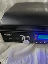 Jensen JTA-460 Black 3-Speed Turntable AM/FM Radio USB/SD RCA Headphone