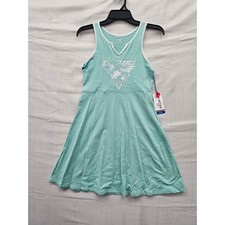 Limited Too Girls Sleeveless Fit Flare Dress Blue Cotton Casual Size Large 12/14