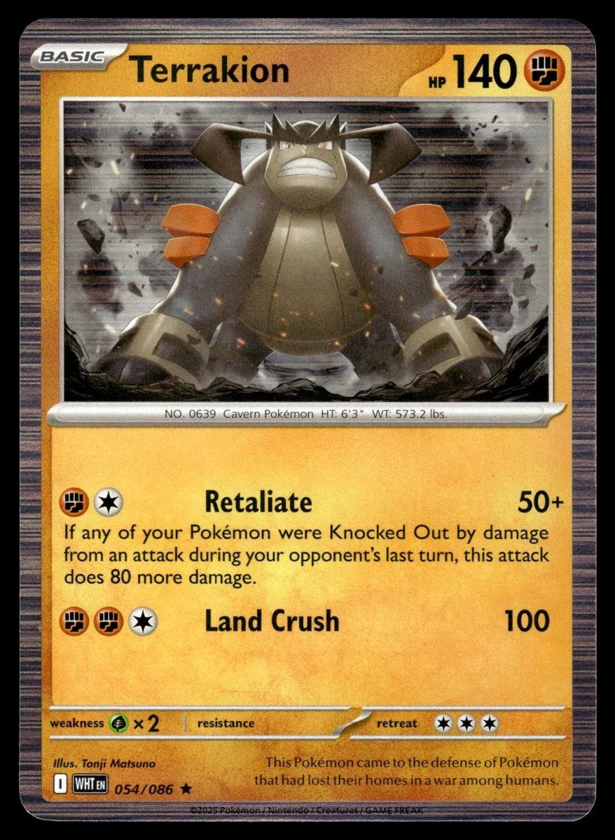 Terrakion Pokémon TCG Individual Collectible Card Game Cards for