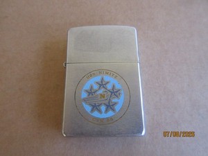 Vintage USS Nimitz CVN 68 Zippo Cigarette Lighter - Aircraft Carrier Military