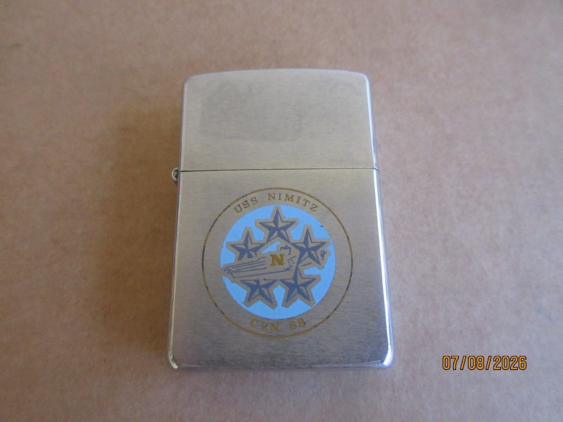 Vintage USS Nimitz CVN 68 Zippo Cigarette Lighter - Aircraft Carrier Military