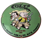 Vintage Colt Sign - Firearm Porcelain Gas Pump Man Cave Collection Ad Store Sign