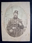 Union Soldier Uniform Photo Civil War Kepi Beard Sword Major / Lt Col Larzelere?