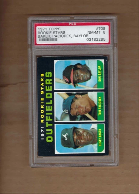 1971 Topps Rookie Stars Dusty Baker / Don Baylor # 709 PSA 8