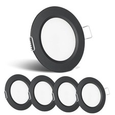 RV Recessed Ceiling Light 2-3/4  12V Dimmable LED Black Finish, Warm White