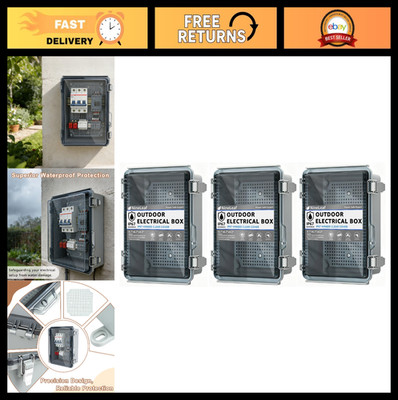 Waterproof Outdoor Electrical Junction Box IP67, Weatherproof ABS Enclosure, 3PK