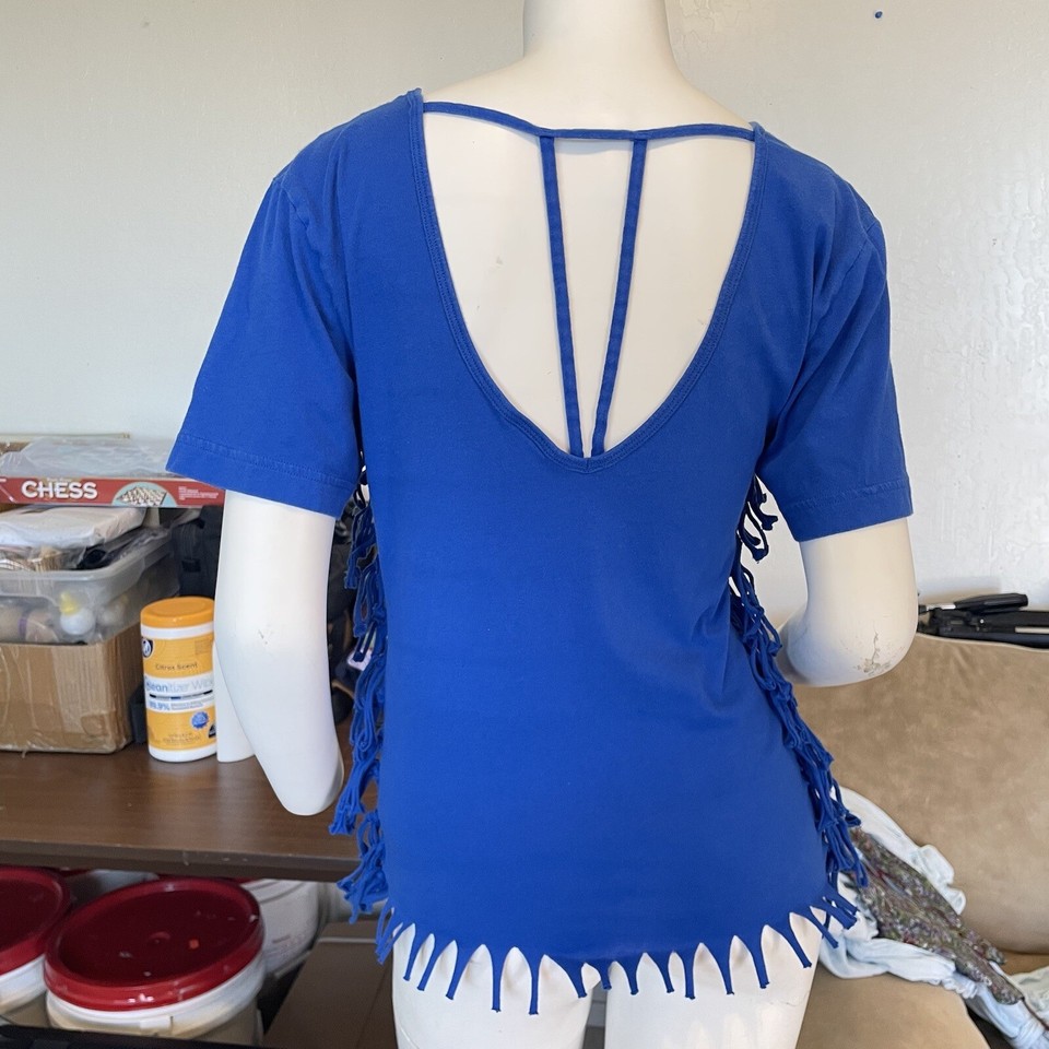 PINK VICTORIA’S SECRET ROYAL BLUE CROPPED TEE SIZE S RWB ELBROIDERED