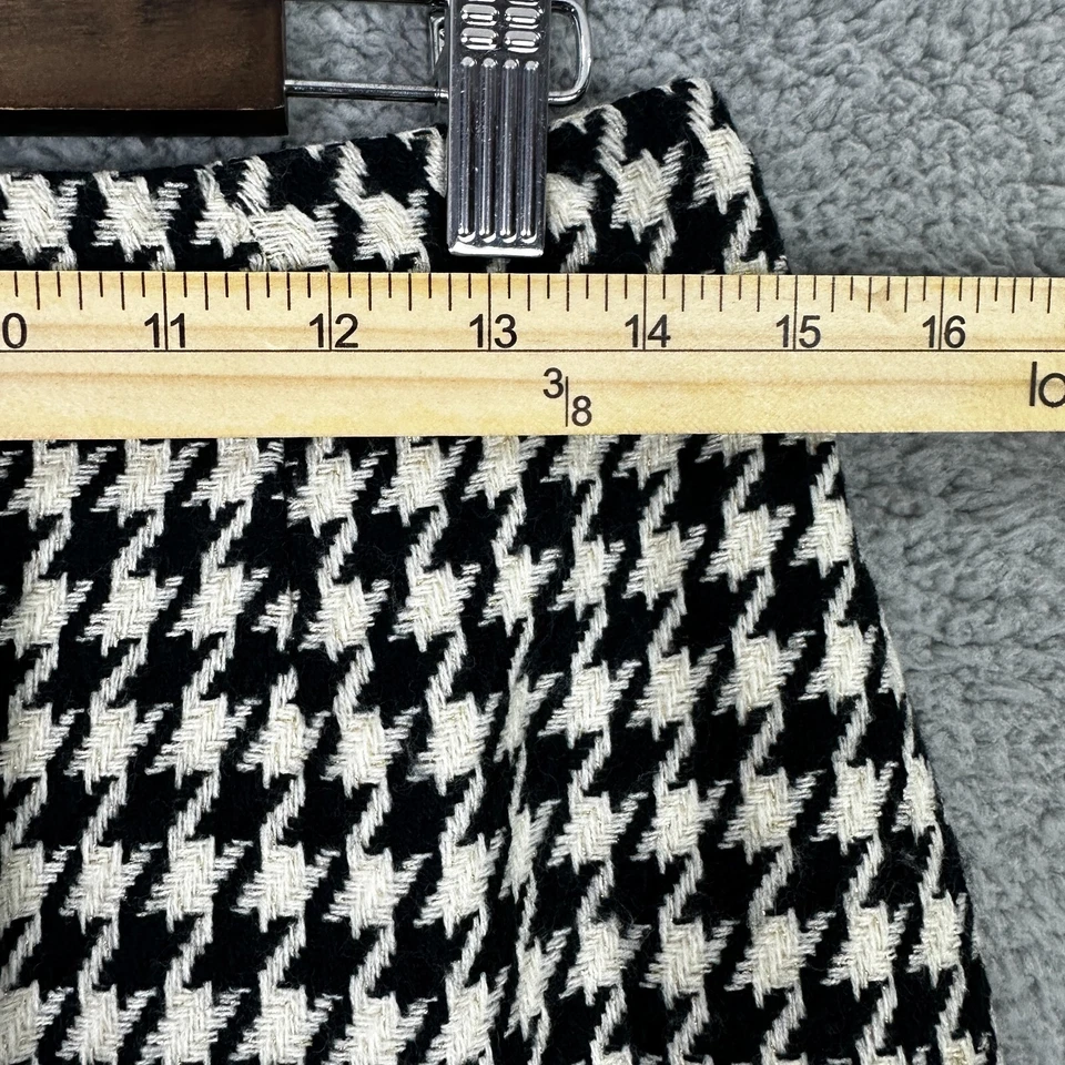 Hugo Buscati Mini Skirt Women 10 Black Houndstooth Vintage Preppy Academia - Image 4 of 4