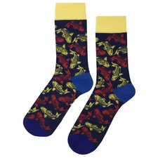 NWT Lucky Fish Dress Socks Novelty Men 8-12 Multicolor Crazy Fun Sockfly