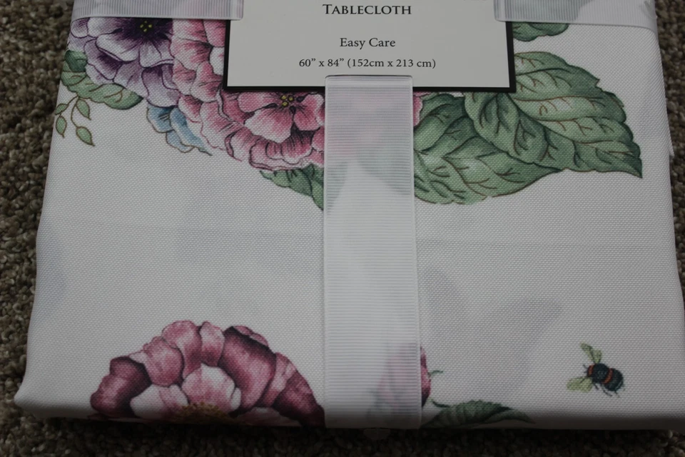 Lenox Tablecloth Butterfly Meadow Hydrangea White Spring Floral Flower 60X84 NWT - Image 3 of 4