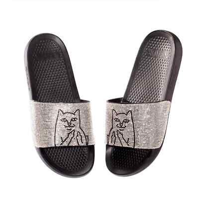 RipNDip Lord Nermal Slides Rhinestone Black Unisex | eBay