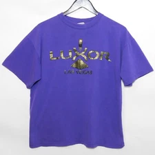 Vintage 90s Luxor Las Vegas Casino Hotel Purple 3D Print T Shirt Pyramid Size M