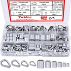 240-Piece Wire Rope Cable Thimbles and Crimping Sleeve Kit - 304 Stainless Steel