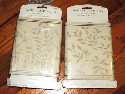 GOLD IVY WALLPAPER BORDER 2 BATH COORDINATES 30 FEET