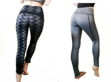 New Womens Yoga Athletic Stretch Gym Workout Compression Capri Pants S-M-XL-2XL