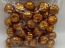 NEW 40 PIECE MIINI FALL GLITTERED ORANGE PUMPKIN TABLE SCATTER VASE FILLER