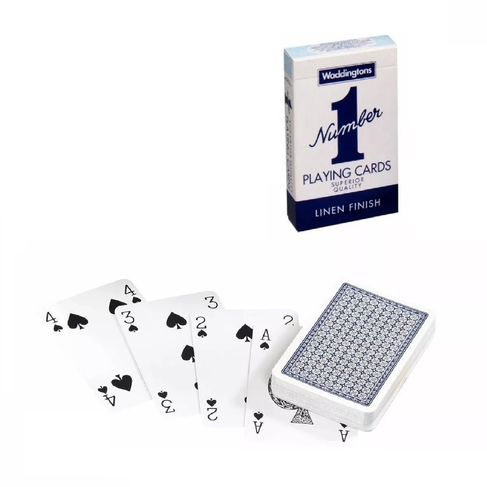Waddingtons No.1 Classic Playing Cards Decks of Red & Blue Poker Game ...