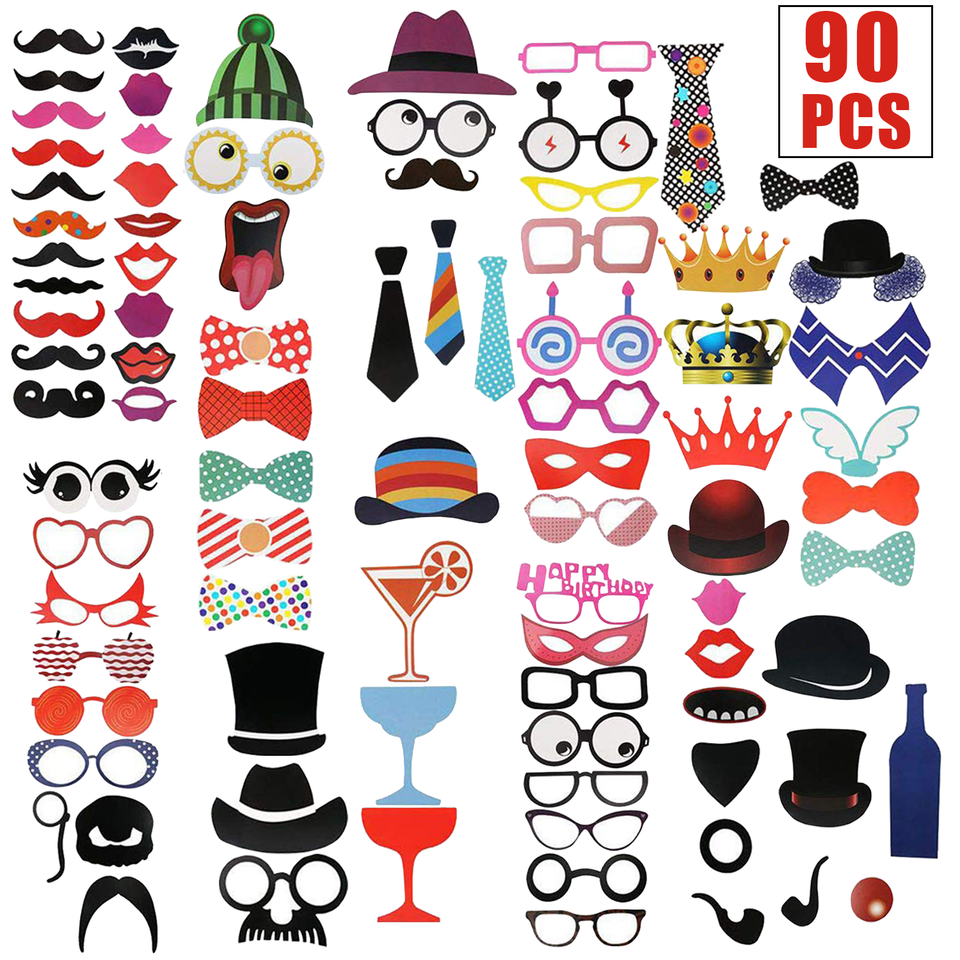 Funny Party Props Photo Booth Moustache Birthday Wedding Selfie ...