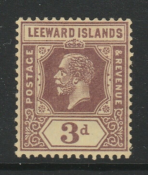 Leeward Islands 1921-32 3d Purple/ yellow SG 69 Mint.