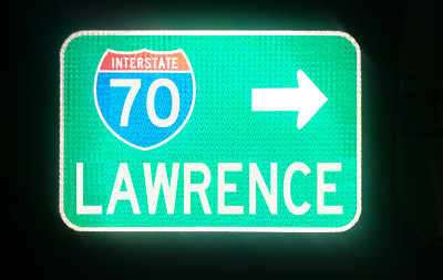Lawrence Sign LAWRENCE Interstate 70 Kansas route road sign 18