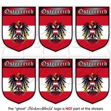 AUTRICHE Autrichien Autriche Écusson, 40mm Vinyle Autocollants, x6 Stickers