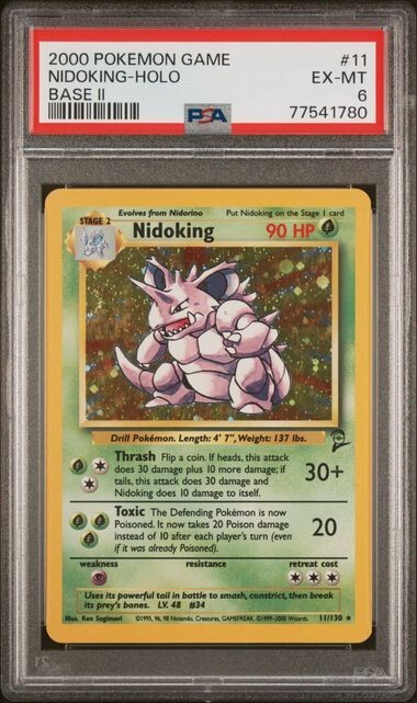 PSA 6 - 1999 Nidoking Holo 11/102 - Pokemon - Base Set II