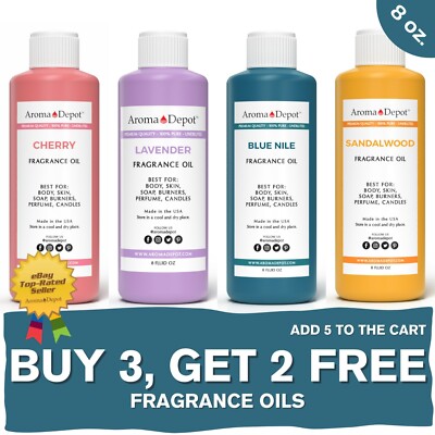 Fragrance Oils 8 oz. For Soap Butters Candles Warmers Incense Scented Oil Burner