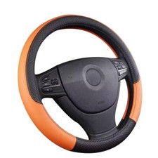 Couvre Volant Voiture en Cuir PU Protege Volant 37-38cm Housse de Volant Anti...