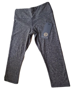 Scorpio Sol Women's XS Heather Grey Cropped Leggings Waist Pocket Yoga Pants