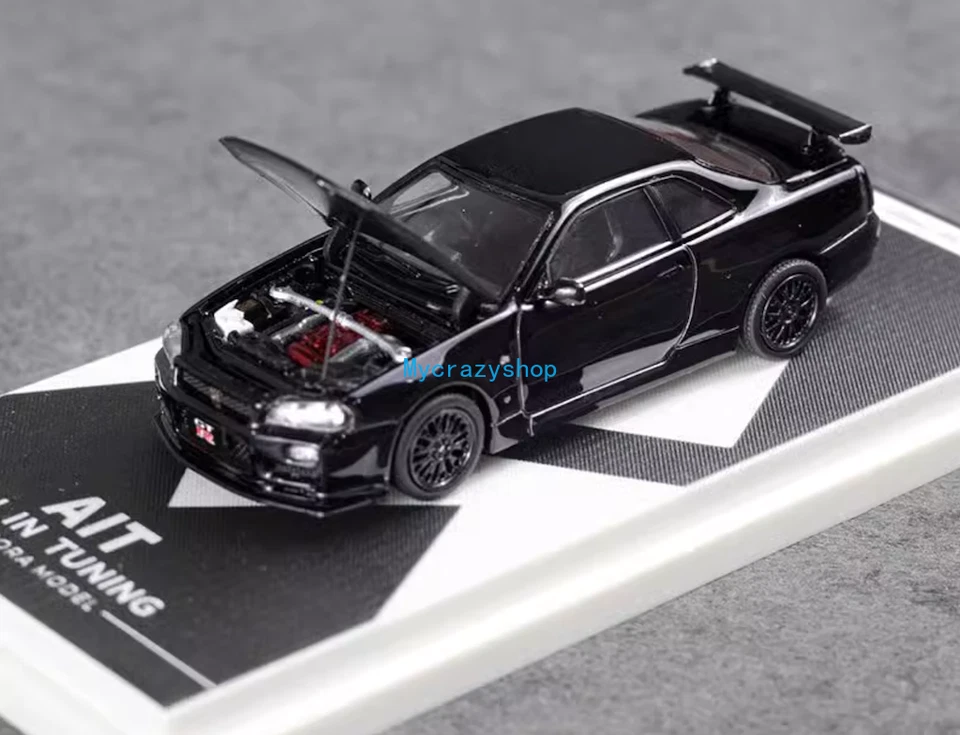 CR Aurora 1:64 JDM Skyline GTR R34 Z-tune AIT Sports Model Diecast Metal Car - Image 2 of 4