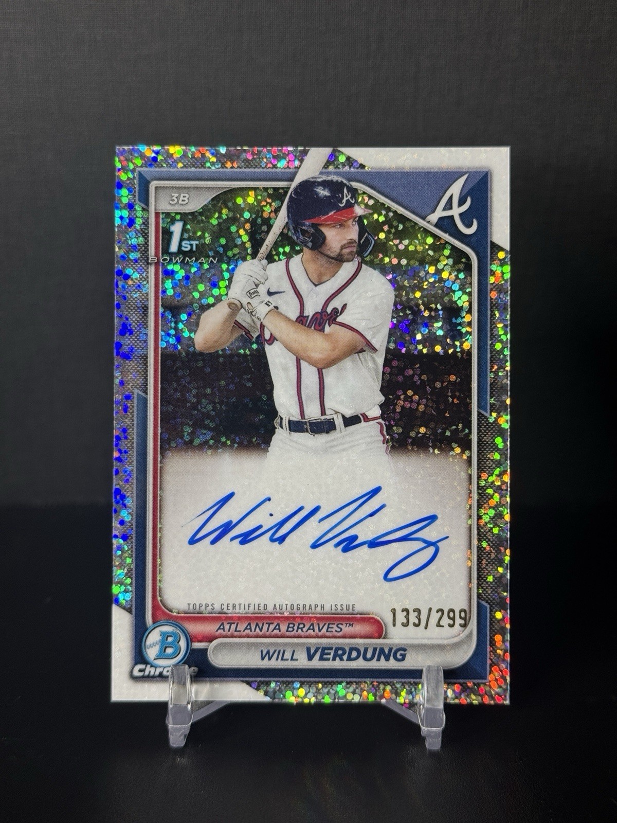 2024 Bowman Chrome Will Verdung #CPA-WV 1st Auto Speckle Refractor /299 Braves