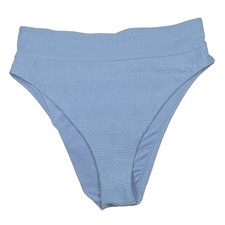 Aerie High Cut Cheeky Bikini Bottom Women's Size XL Blue Textured NWT