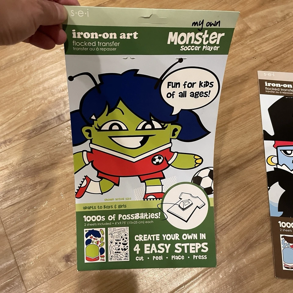 3 Packs My Own Monster Iron-on Soccer, Pirate, And Monster Packs With Some Extra - Image 2 of 4