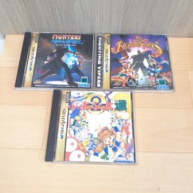 Sega Saturn Console Bundle with 2 Controllers & 5 Games tested Japan White