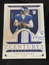 Jaxson Dart RC /25 National Treasures Century Materials Patch Giants Rookie SSP