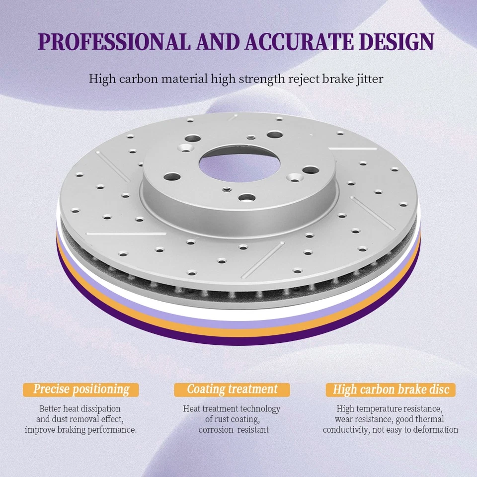 Almohadilla cerámica de rotor perforado delantero trasero para Subaru Impreza Forester Legacy Outback Foto 3 de 4