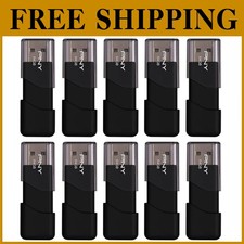 10x 64GB USB Flash Drive, Black - Bulk Pack