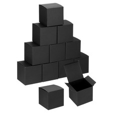 Boîte de rangement mini en kraft 4.7x4.7x4.7 pouces pour bridesmaids, 10Pcs noir