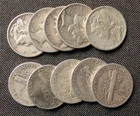 Lot of 10 - 90% Silver Mercury Dimes - 10% below current spot ($85.01)