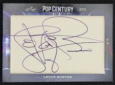 Levar Burton 2019 Leaf Pop Century 1/1 Cut Auto READING RAINBOW STAR TREK ROOTS