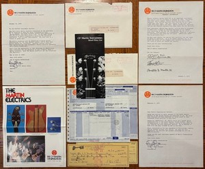 1979 CF Martin Guitar Dealer Correspondences Brochure Price List Invoices & More