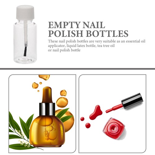 Botella vacía de 8 piezas de esmalte de uñas con botellas esenciales de aceite de cepillo - Imagen 9 de 12