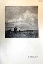 Vecchia Stampa Nuvole Ascendenti Cavallo Beppe Ciardi 1913 Anello Bambini Danza XX