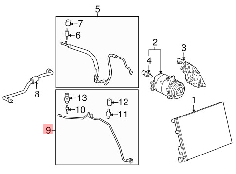 04-13 CHEVROLET CORVETTE C6 XLR AC EVAPORATOR THERMAL EXPANSION VALVE TUBE OEM