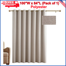 RYB HOME 100 Blackout Linen Curtains For Sliding Glass Doors Extra Wide Thermal