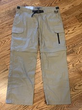 BC Clothing Men's Convertible Stretch Cargo Hiking Pants Shorts Sand Sz L-30 NWT