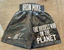 Mike Tyson Signed Boxing Trunks TRI STAR  HOLOGRAM Authentic Iron Mike