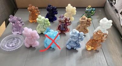 Mosser Glass Figurines Clowns Rare UV GLOW Lot Of 14