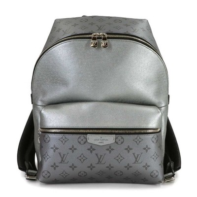 LOUIS VUITTON Taigarama Discovery Backpack Leather Silver M30835 90318273